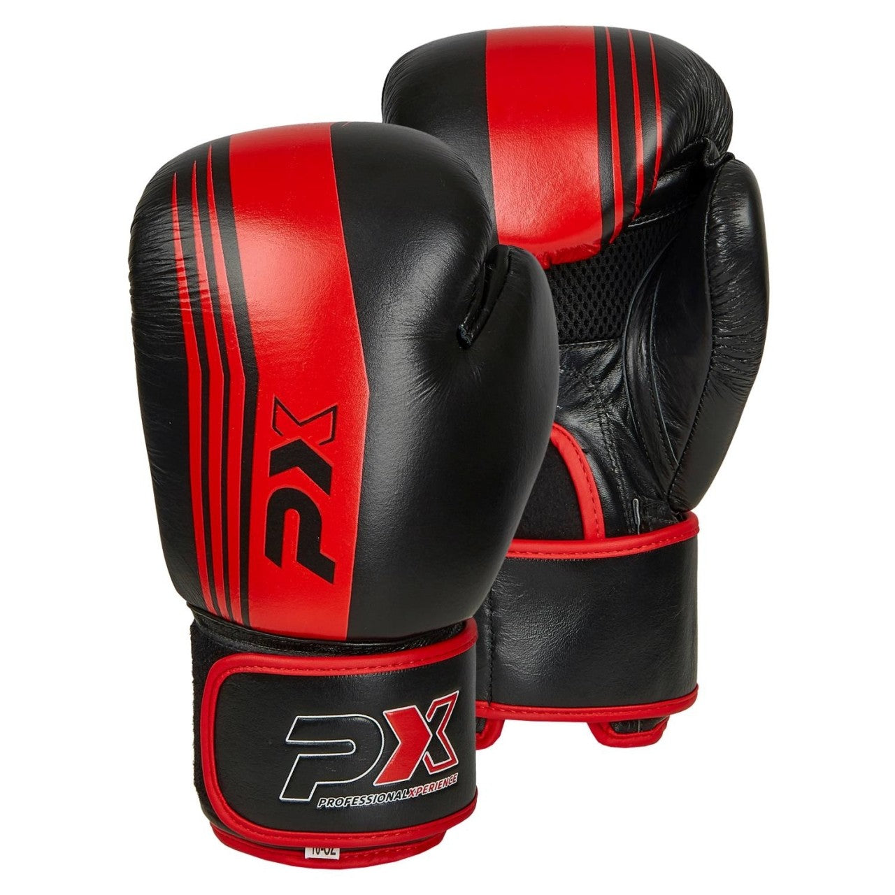 PX Boxhandschuhe schwarz-rot Leder – ergonomische Passform, mit Klettverschluss