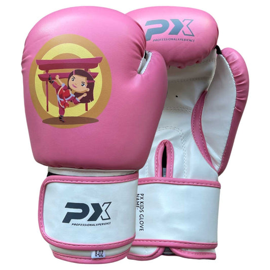 PX Kinder Boxhandschuhe "Kids Glove Girls" pink-weiß 2-8 Oz - Gepolsterte Trainingshandschuhe