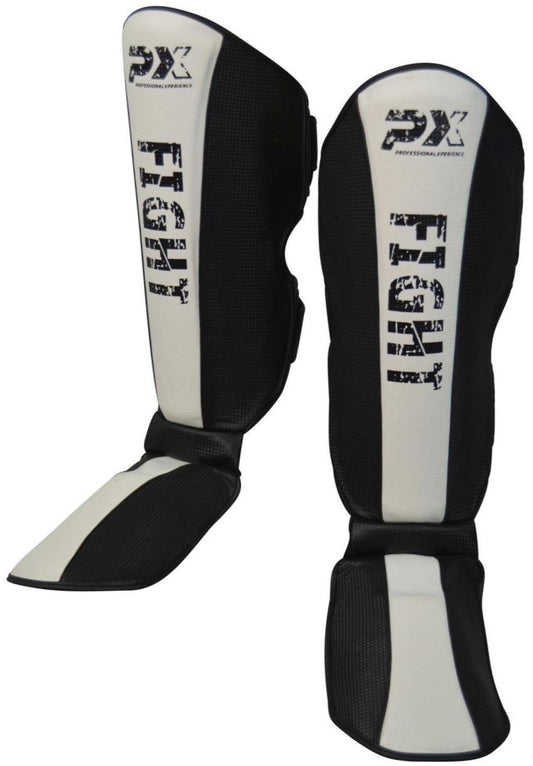 PX Schienbein-Spannschutz FIGHT II Kunstleder ergonomische Passform – mit Klettverschluss