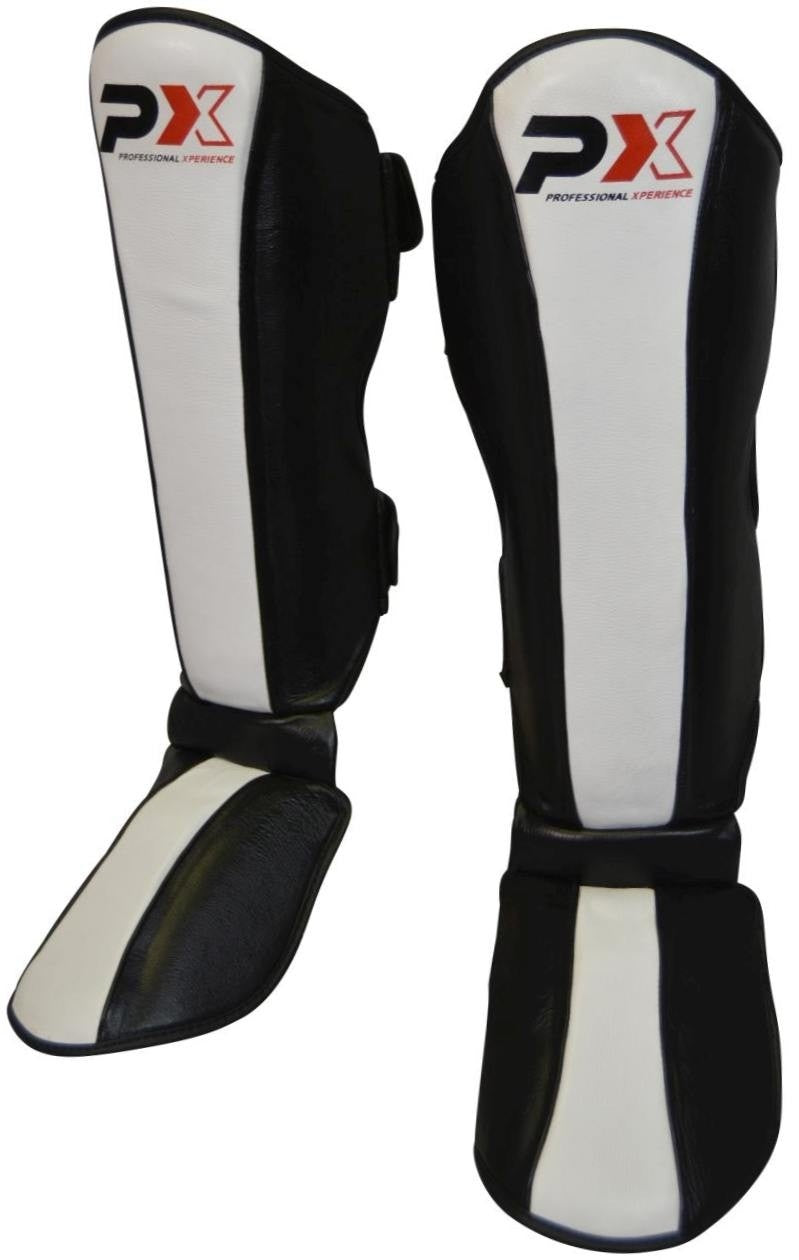 PX FIGHT Schienbein-Spannschutz, Leder ergonomische Passform – mit Klettverschluss