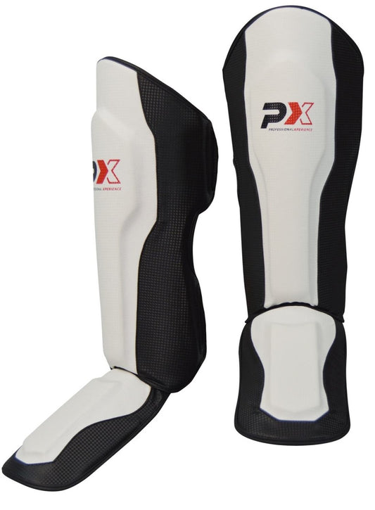 PX Schienbein-Spannschutz FIGHT PRO Kunstleder ergonomische Passform – mit Klettverschluss