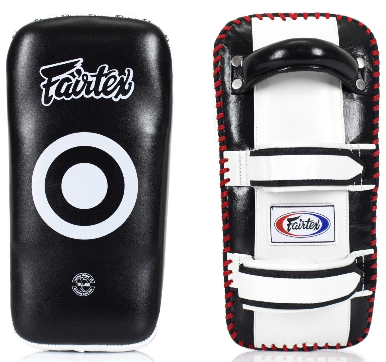 FAIRTEX KPLC2 Thaipratzen / Pao Leder schwarz-weiß (Paar)