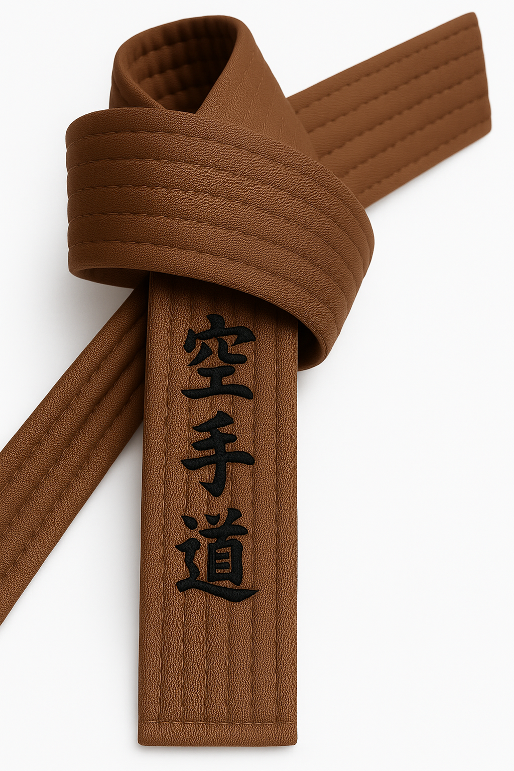 Karategürtel Braun bestickt - Karate Do Schriftzeichen jananisch - Braungurt mit Kanji Bestickung