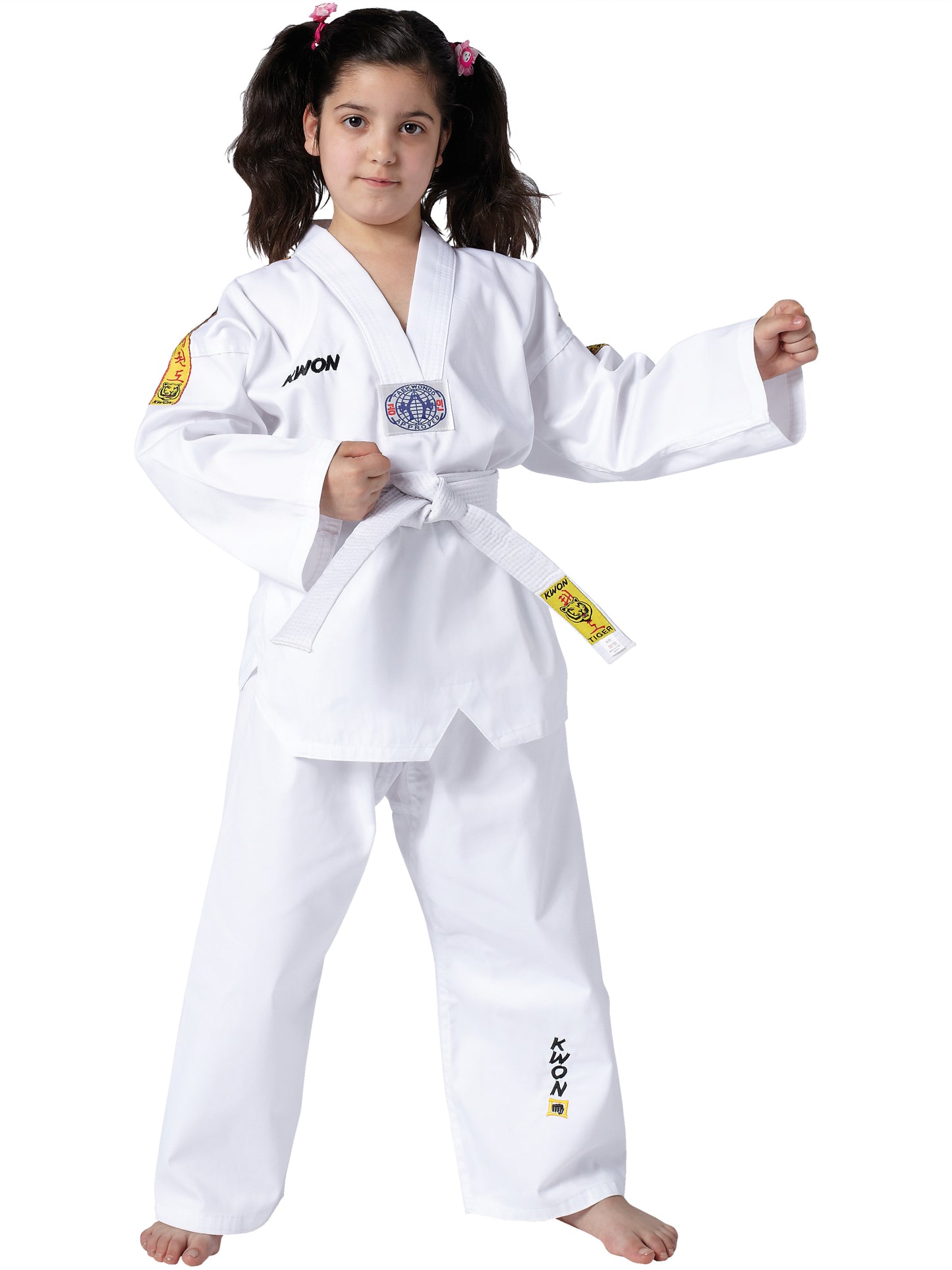 KWON (R) Taekwondo Anzug Tiger - Kinder Dobok mit Schlupfjacke, weißer Gürtel