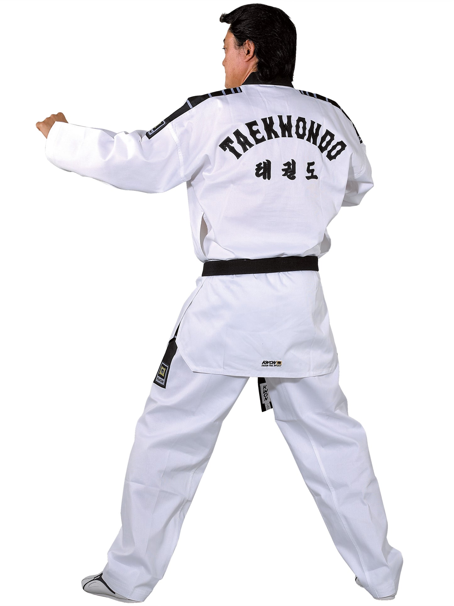 KWON (R) Taekwondo Anzug Grand Victory mit Rückenbestickung, schwarzes Revers