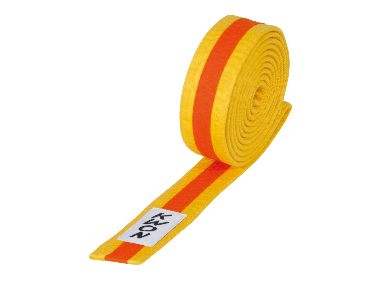 KWON (R) Budogürtel gelb/orange/gelb Kampfsportgürtel mit Mittelstreifen