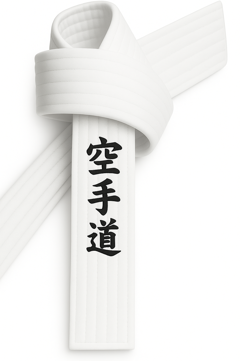 Karategürtel Weiß bestickt - Karate Do Schriftzeichen jananisch - Weißgurt mit Kanji Bestickung