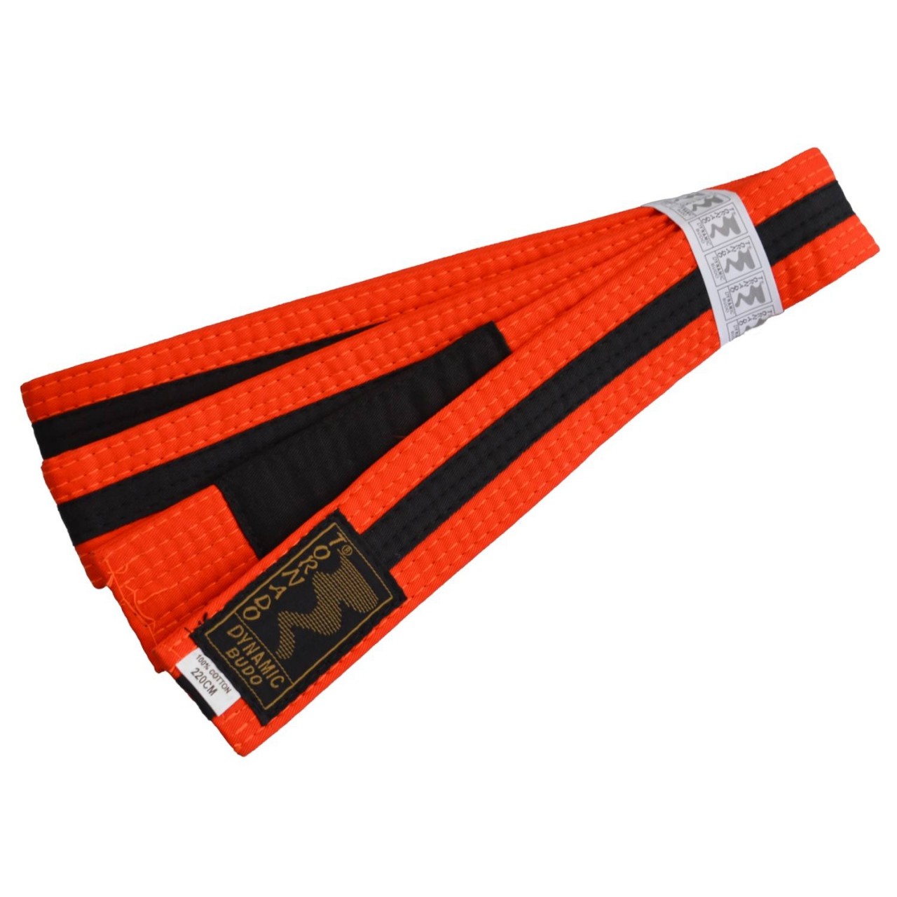 Kinder BJJ Brazilian Jiu-Jitsu Gürtel orange-schwarz mit Bar Balken