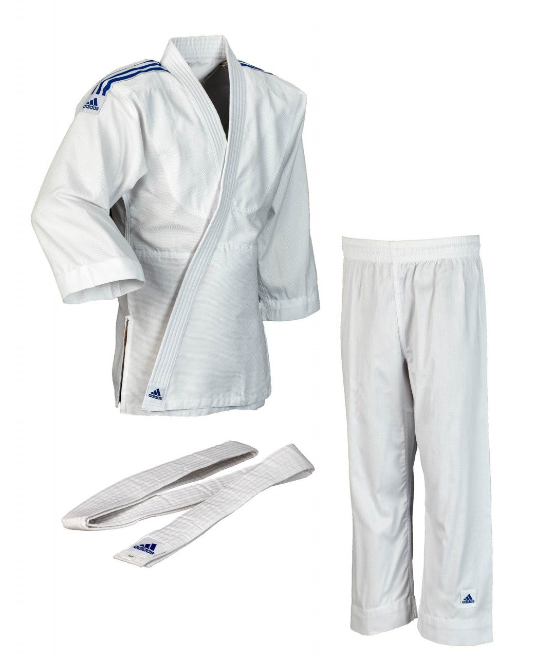 ADIDAS Judoanzug "Club" weiß - Schulterstreifen blau
