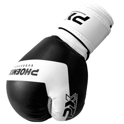 PX Kinder Boxhandschuhe Kids Glove schwarz-weiß mit Klettverschluss