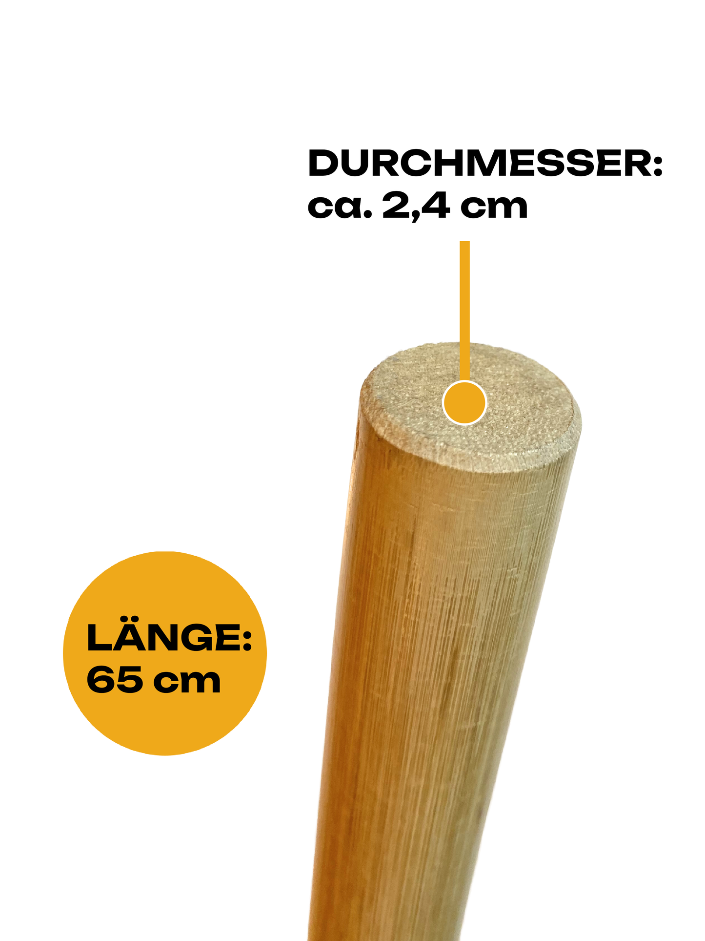 SET Escrima Stock Rattan mit Waffentasche - Stick 65 cm Holz hell - Glatt geschliffen ohne Außenschale