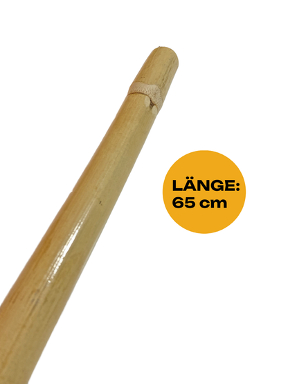 SET Escrima Stock ungeschält mit Waffentasche - 65 cm Rattan Vollkontakt Stick - Ungeschältes Holz mit Außenschale