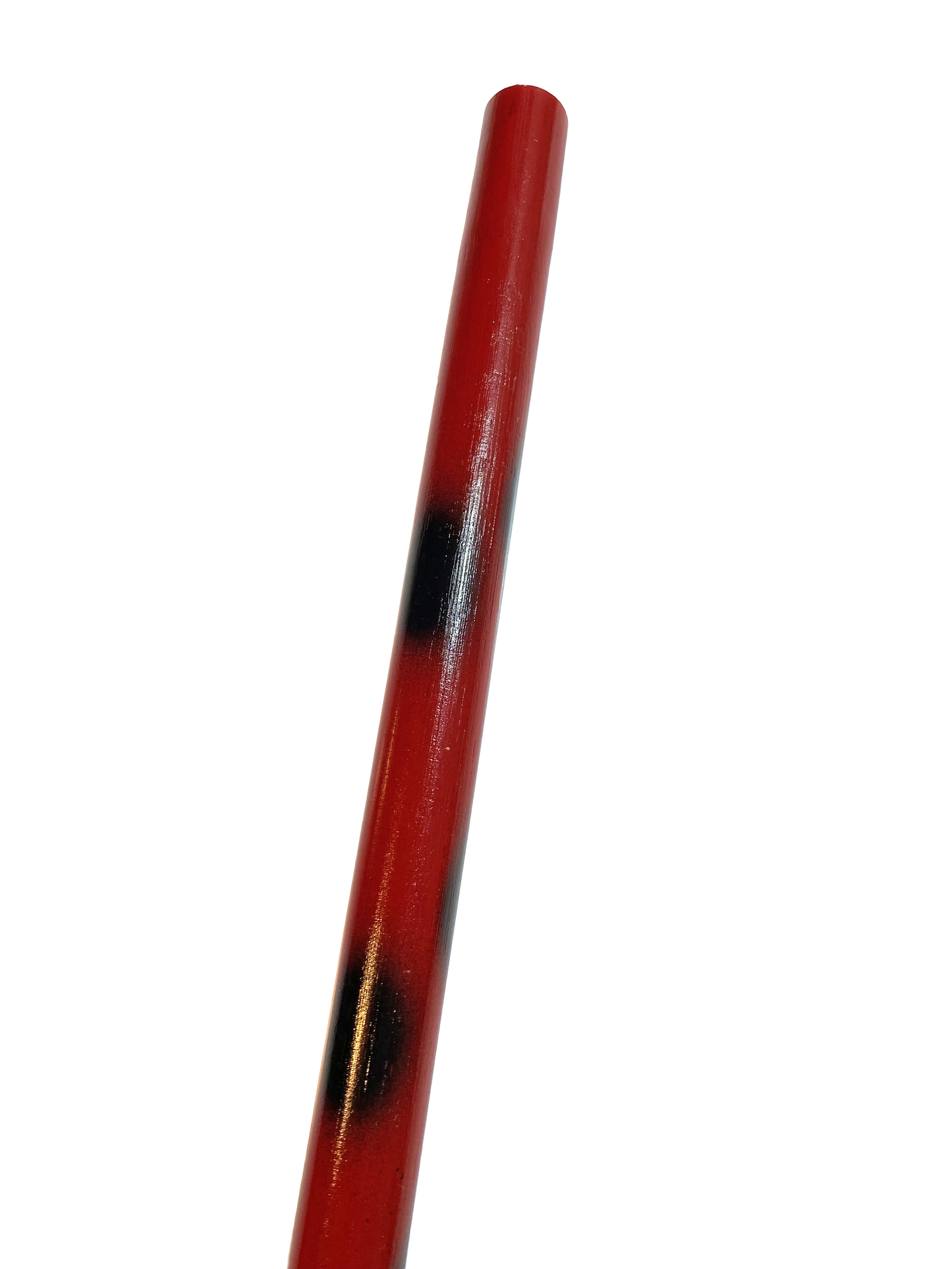 SET Escrima Stock schwarz-rot mit Waffentasche - 65 cm Rattan Stick geschliffen lackiert