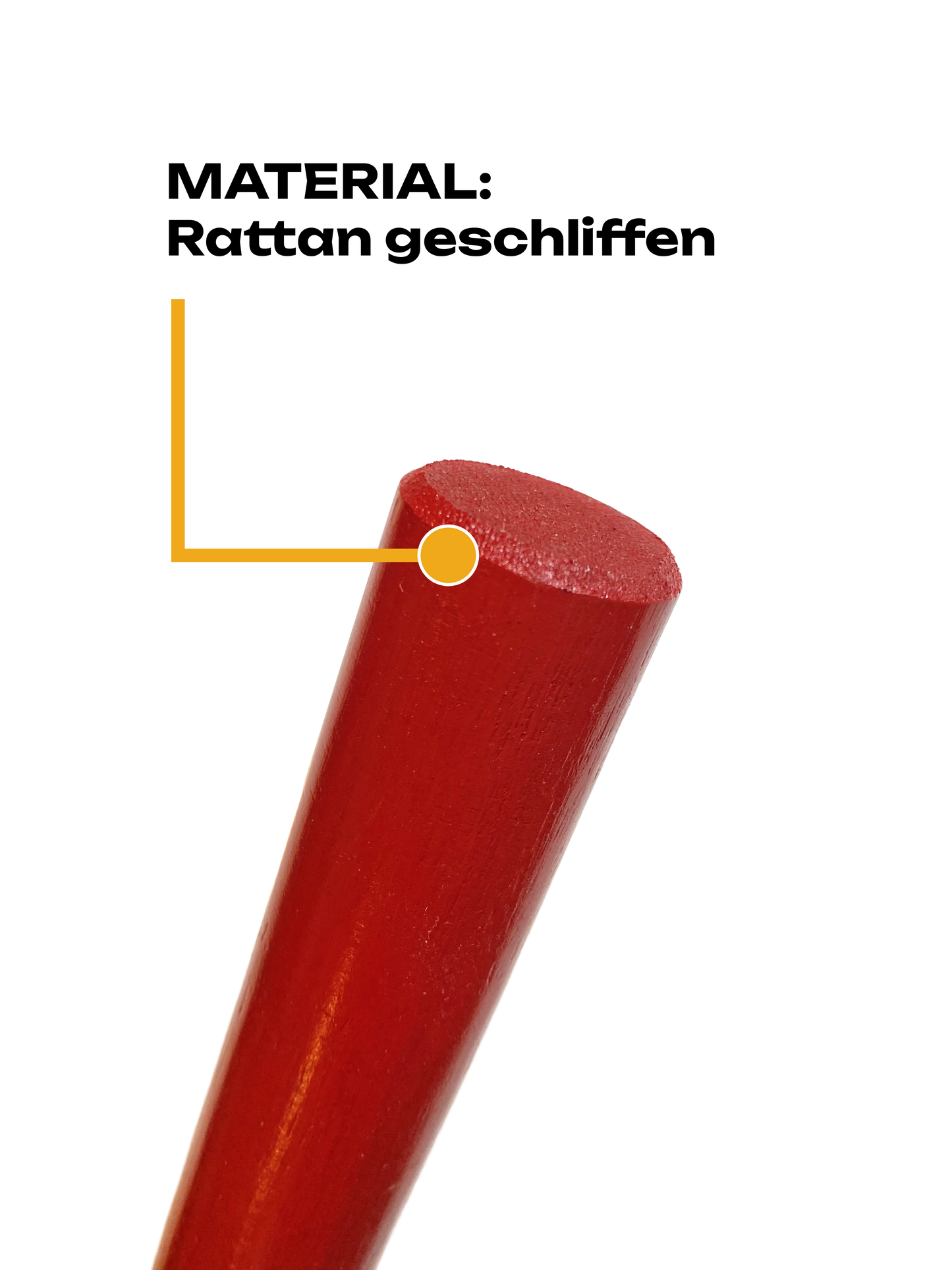 SET Escrima Stock schwarz-rot mit Waffentasche - 65 cm Rattan Stick geschliffen lackiert
