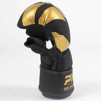 PX MMA Handschutz Leder, schwarz-gold
