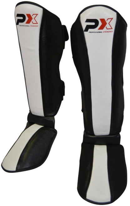 PX FIGHT Schienbein-Spannschutz, Leder - Karate, Taekwondo, Kickboxen - Kampfsport Schützer