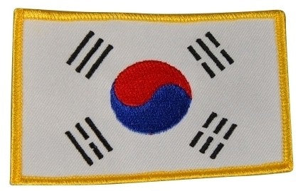 Stickabzeichen Taekwondo Korea Flagge ca 10x6,5 cm