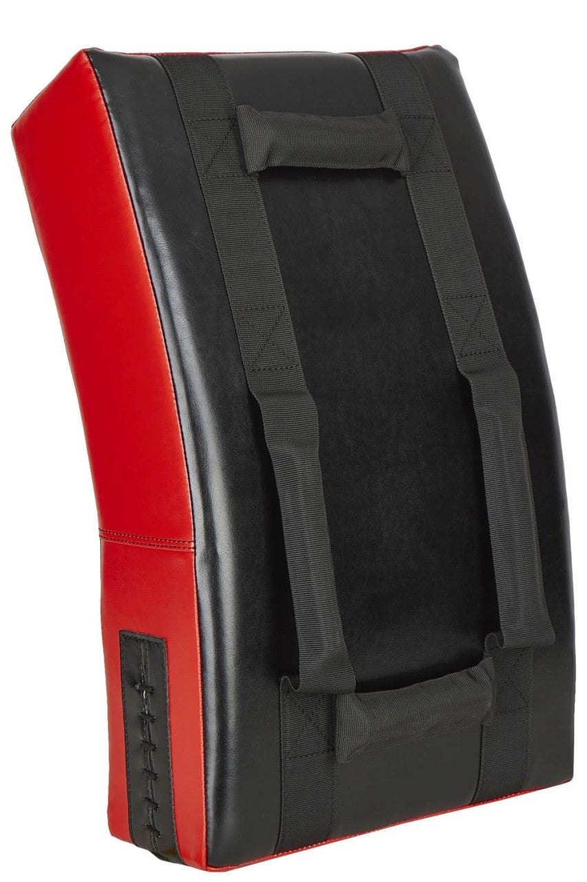 PX Schlagpolster Strike Gekrümmt - Mit 4 Griffen - 60 x 35 x 15 cm - Kunstleder rot-schwarz - Robuste leichte Pratze