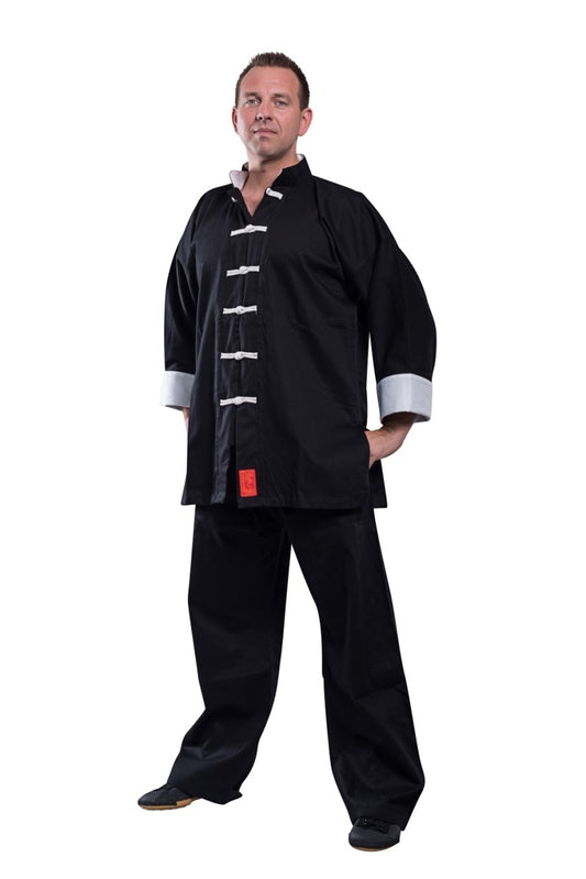 Kung Fu Anzug Shaolin II schwarz-weiß