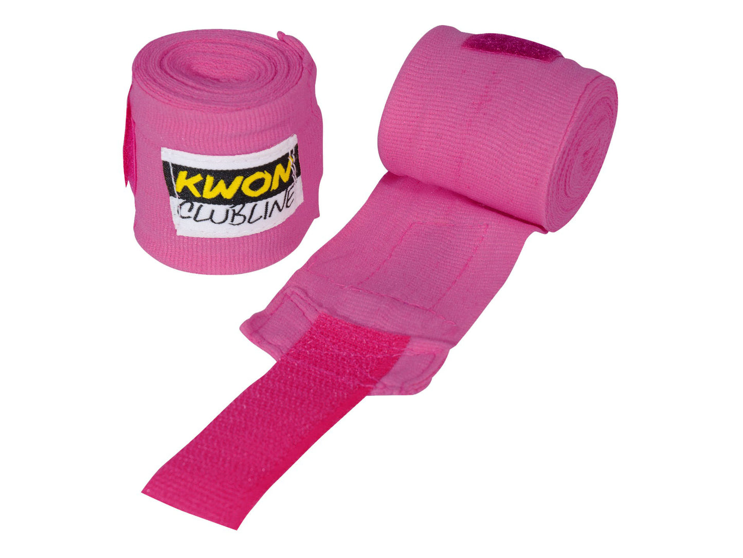 KWON (R) Boxbandagen unelastisch 2,5 m (Paar) mit Daumenschlaufe (Schwarz, Weiß, Rot, Blau, Pink)