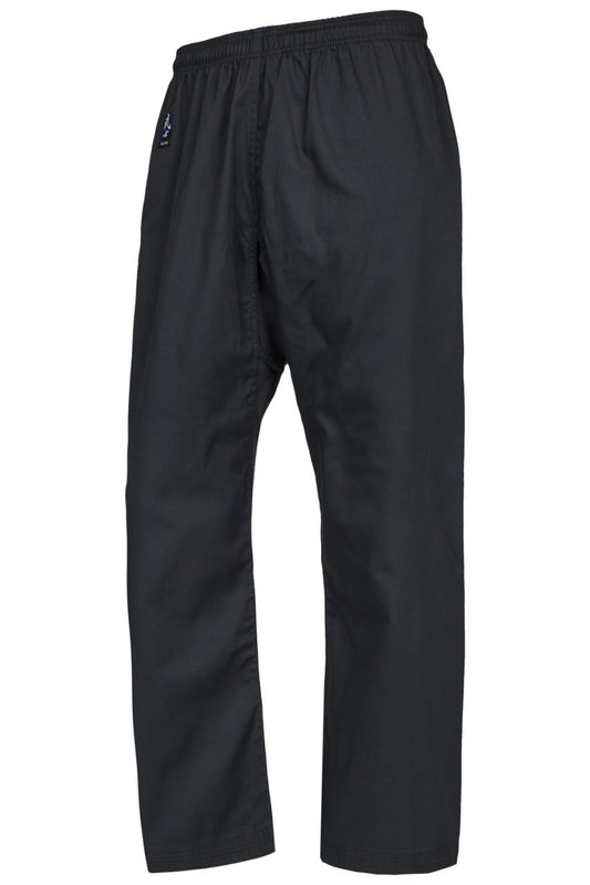TEKKA BUDO Kampfsport Hose Basic - Schwarz mit Elastikbund, 100 bis 200 cm - Karate, Taekwondo, Ninjutsu