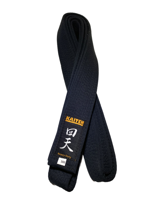 Kaiten Karategürtel Schwarz extra dick - 4,5 cm Breit - Schwarzgurt Baumwolle - Länge 275 bis 350 cm