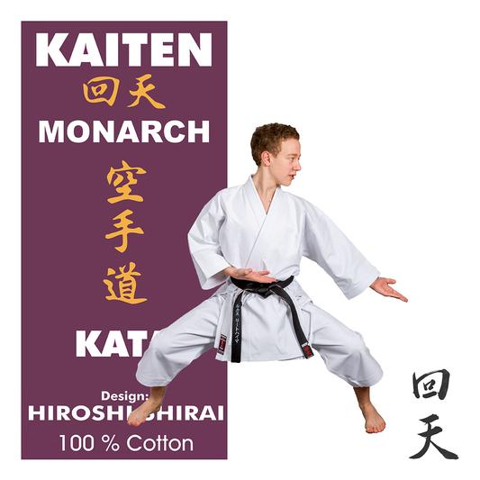 KAITEN Karateanzug Monarch Kata - Karate Gi weiß 14 oz Baumwolle - Hose mit Gummizug