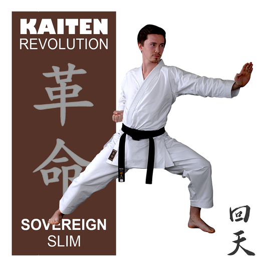KAITEN Karateanzug Sovereign SLIM - Karate Gi weiß 10 oz Baumwolle - Hose mit Gummizug