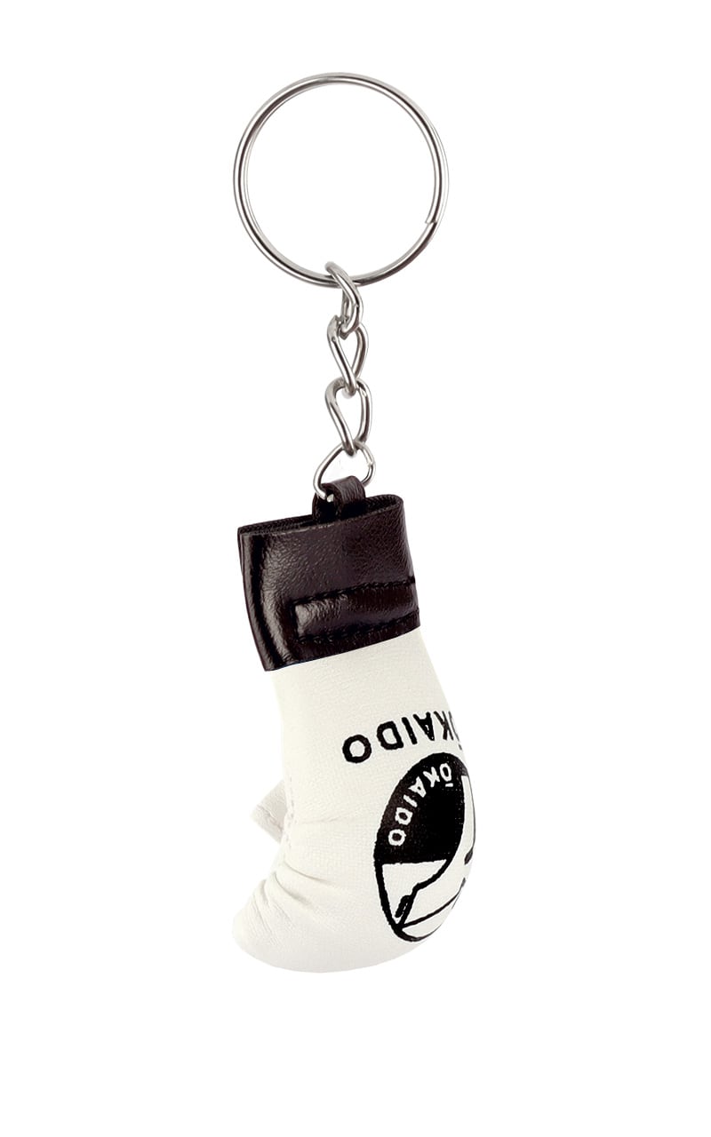 Karate Schlüsselanhänger, TOKAIDO Faustschutz weiß - Miniatur Karate-Handschuh 10 cm