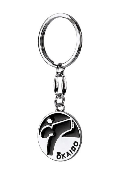 Karate Schlüsselanhänger 8 cm, TOKAIDO Kickman, metall, silber-schwarz