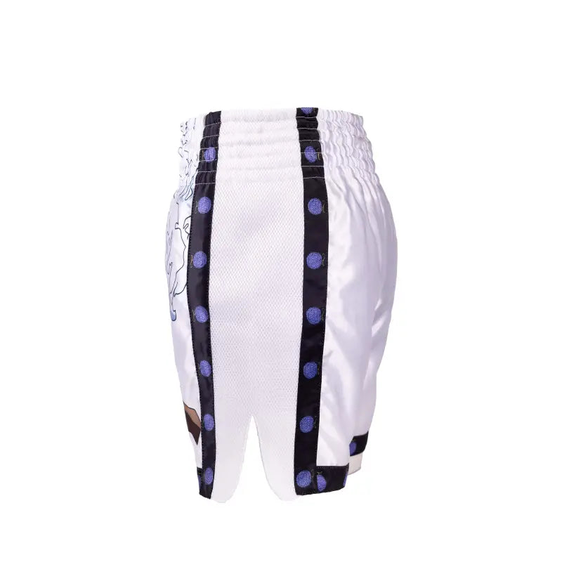 Anime Athletics Muay Thai Shorts HEARTBEAT weiß-schwarz - Thaibox Hose breiter Bund