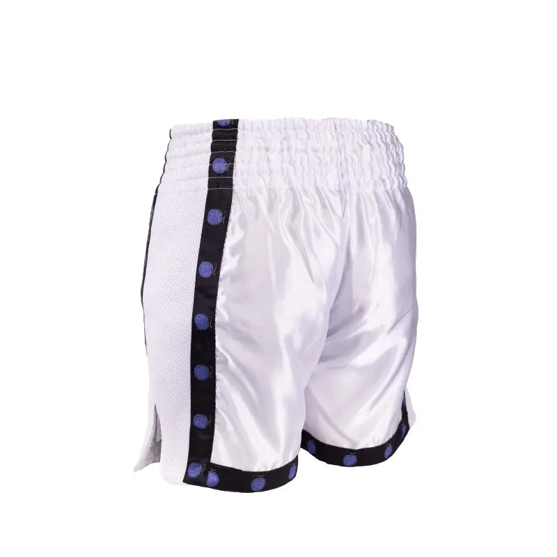 Anime Athletics Muay Thai Shorts HEARTBEAT weiß-schwarz - Thaibox Hose breiter Bund