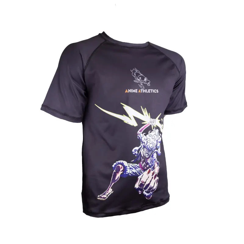 Anime Athletics Rashguard KAMINARI schwarz-weiß Kurzarm Shirt - Jiu Jitsu MMA