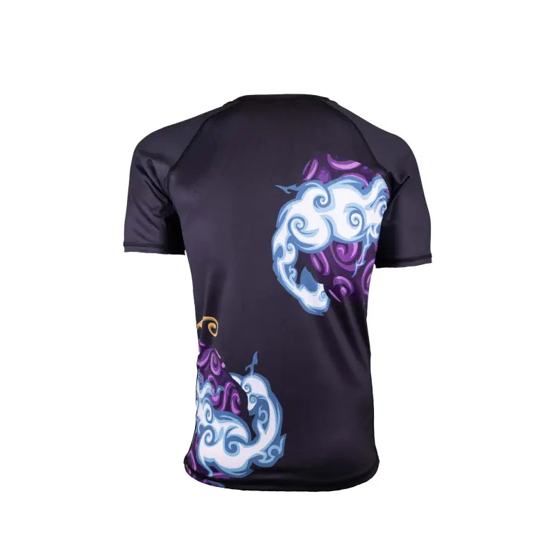 Anime Athletics Rashguard KAMINARI schwarz-weiß Kurzarm Shirt - Jiu Jitsu MMA