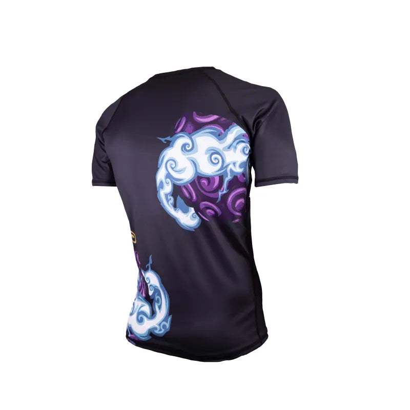 Anime Athletics Rashguard KAMINARI schwarz-weiß Kurzarm Shirt - Jiu Jitsu MMA