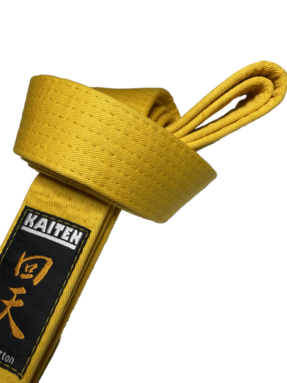KAITEN Karategürtel Gelb - 4 cm Breit - Baumwolle Gelbgurt - Länge 230 bis 350 cm