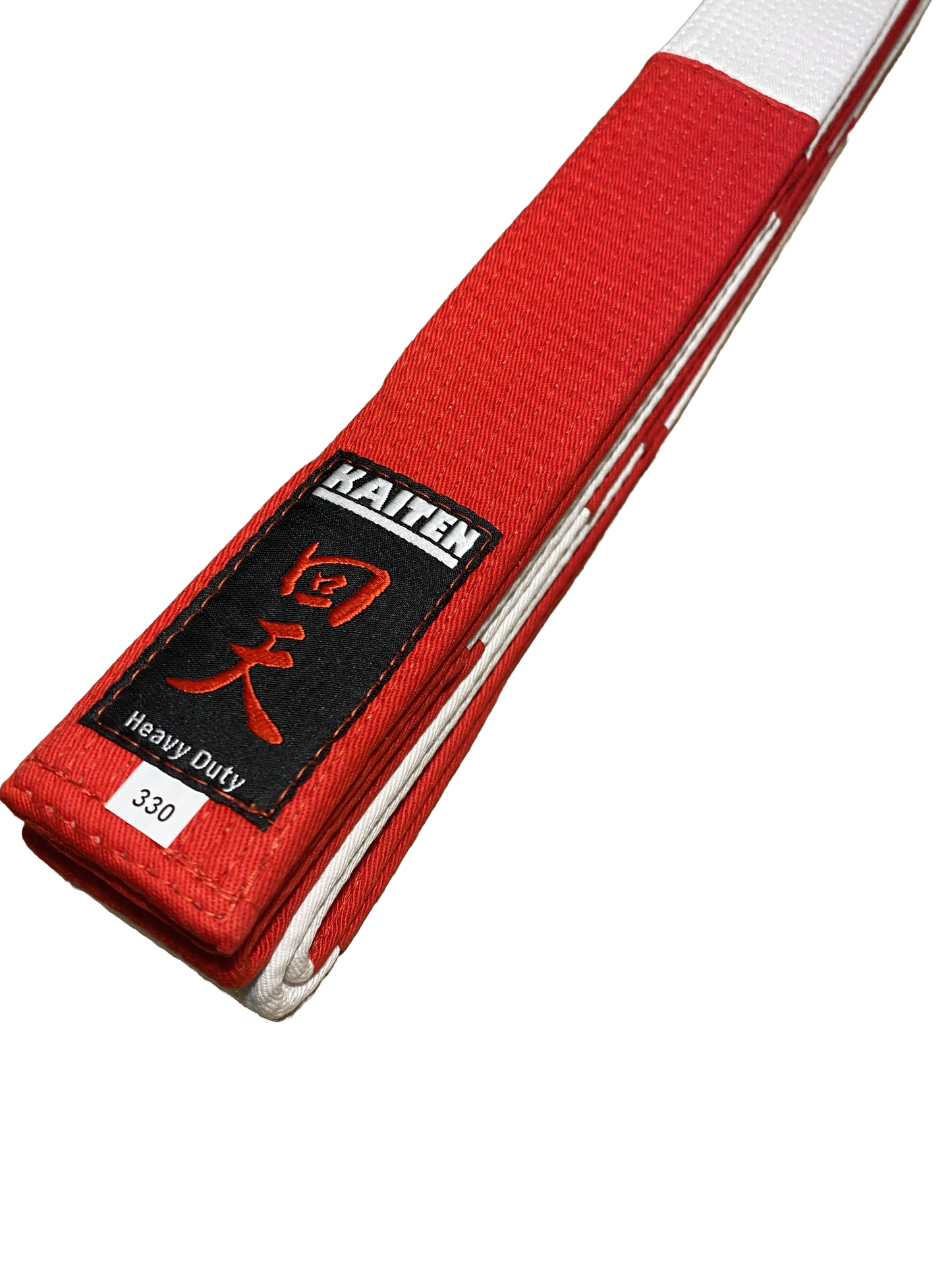 Kaiten Karate Dan-Gürtel rot-weiß, extra dick - 4,5 cm Breit - Großmeister Gürtel Baumwolle - Länge 275 bis 350 cm