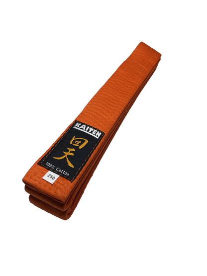 KAITEN Karategürtel Orange - 4 cm Breit - Baumwolle Orangegurt - Länge 230 bis 350 cm