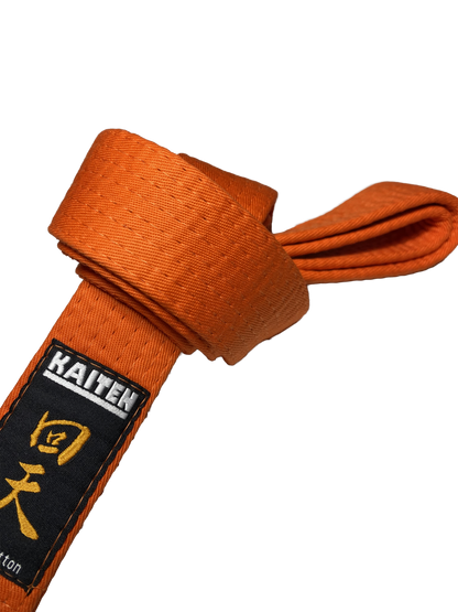KAITEN Karategürtel Orange - 4 cm Breit - Baumwolle Orangegurt - Länge 230 bis 350 cm