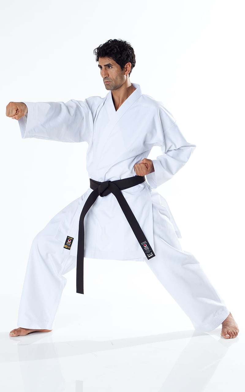 JKA KARATE GI, TOKAIDO TSUNAMI GOLD, 14oz Karateanzug weiß