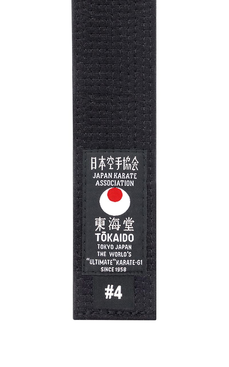 Schwarzgurt Karate Gürtel, TOKAIDO, Japan Design, Baumwolle 4,5 cm breit