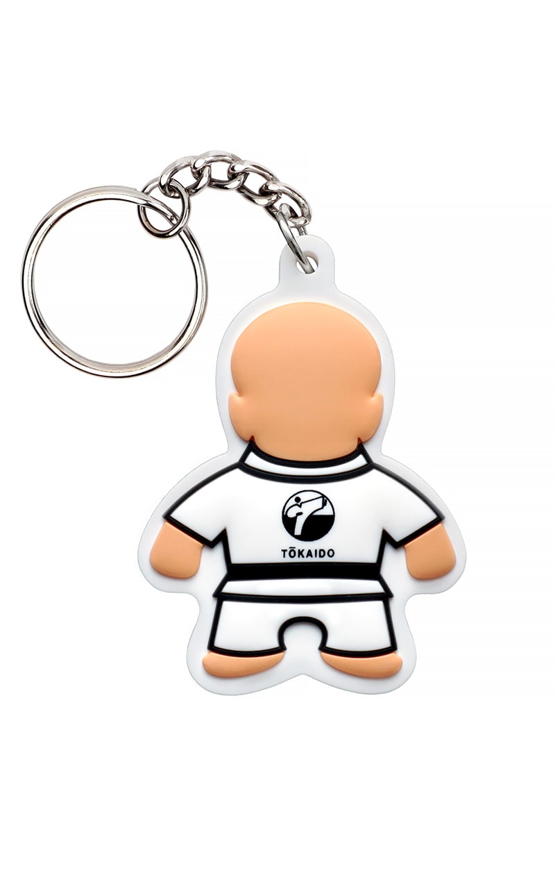 Karate Anhänger ILJA, TOKAIDO Kata Man - Schlüsselanhänger Gummi weiß