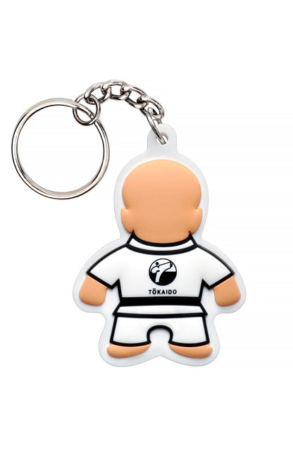Karate Anhänger ILJA, TOKAIDO Kata Man - Schlüsselanhänger Gummi weiß