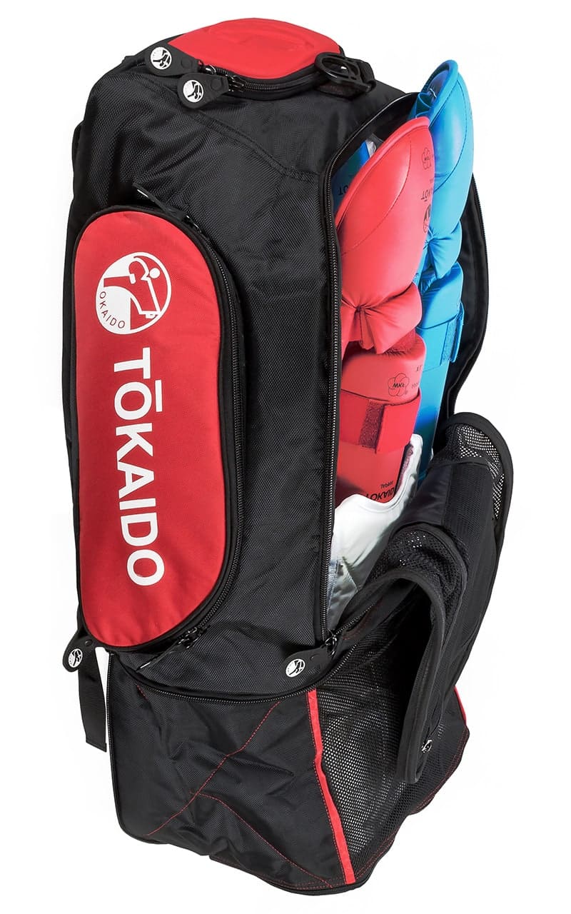 Karate Multifunktionstasche, TOKAIDO Monster Bag PRO, Farbe schwarz / rot Rucksack