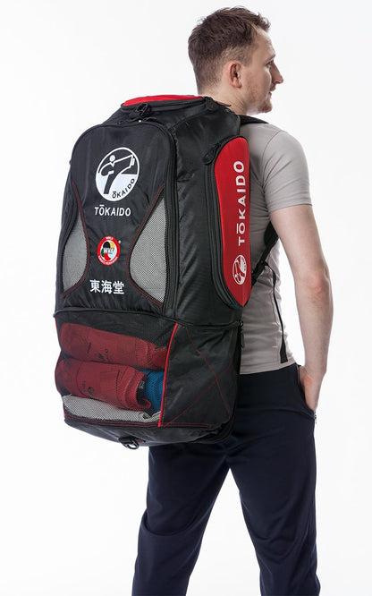 Karate Multifunktionstasche, TOKAIDO Monster Bag PRO, Farbe schwarz / rot Rucksack