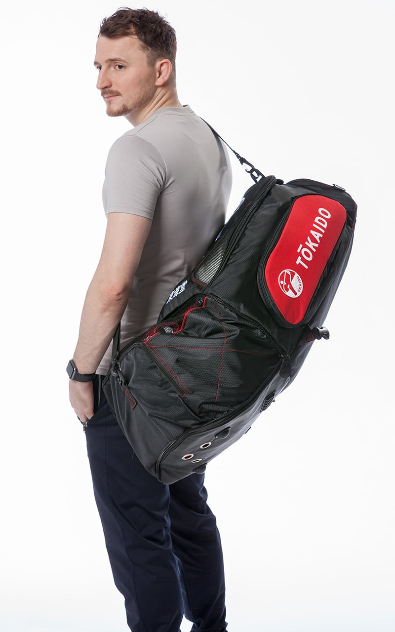 Karate Multifunktionstasche, TOKAIDO Monster Bag PRO, Farbe schwarz / rot Rucksack