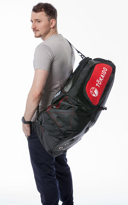 Karate Multifunktionstasche, TOKAIDO Monster Bag PRO, Farbe schwarz / rot Rucksack