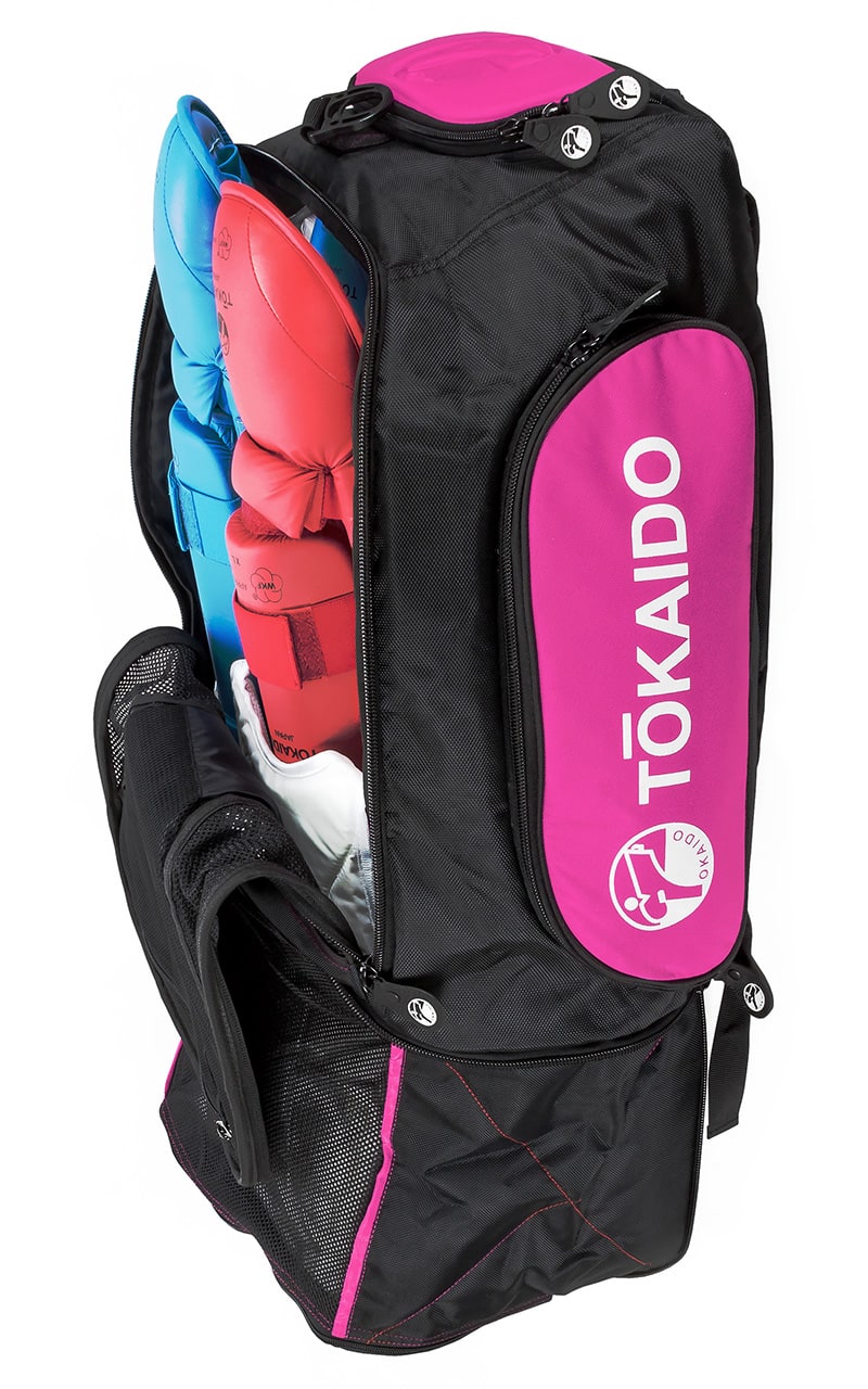 TOKAIDO Karate Tasche Monster Bag PRO, schwarz-pink - Multifunktionstasche Rucksack