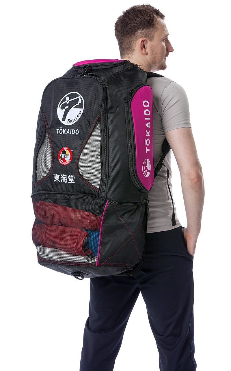 TOKAIDO Karate Tasche Monster Bag PRO, schwarz-pink - Multifunktionstasche Rucksack