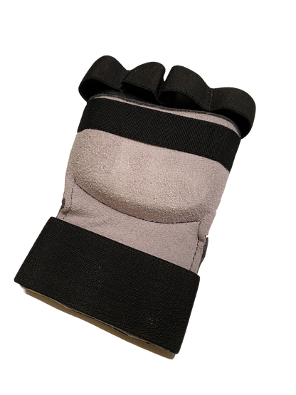 TEKKA BUDO Karate Faustschützer flach schwarz - Hand Mitt Echtleder - Fingerschlaufen mit Elastikband